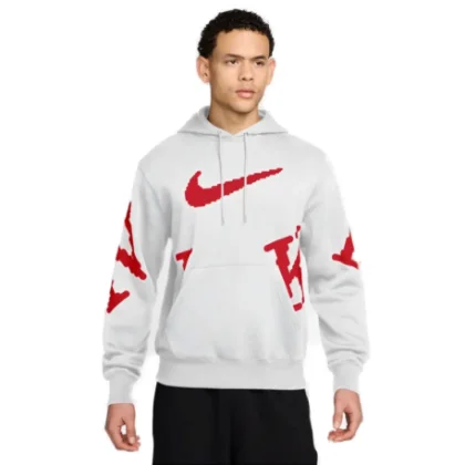 Pánska mikina s kapucňou NIKE M NK CLUB BB GX HDY NEO VAR WHITE UNIVERSITY RED