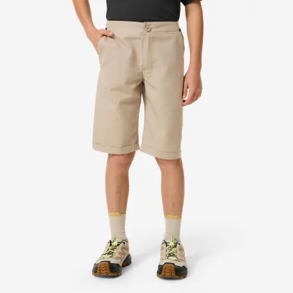 QUECHUA Detské turistické šortky MH100 béžové 10-11 r (141-150 cm)