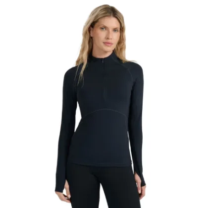 Dámske termo tričko s dlhým rukávom a s polovičným zipsom 4F BRUSHED UNDERWEAR F096-WAW25UBRUF096-20S-DEEP BLACK