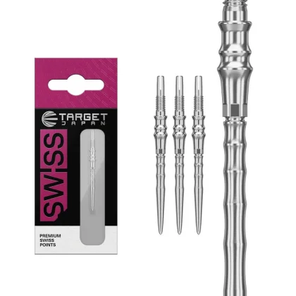 Hroty Target Japan Premium Swiss Point strieborné 30mm na šípky