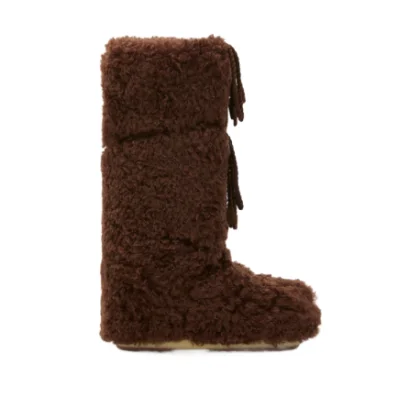 Vysoké zimné topánky MOON BOOT MB ICON CURLY EXTRA-M010 DARK BROWN