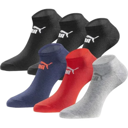 Ponožky PUMA 6 PACK-sneakers socks black + colour