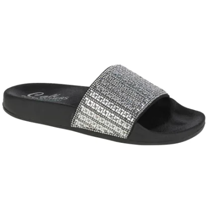 Dámské pantofle (plážová obuv) SKECHERS Pops Up New Spark W black silver