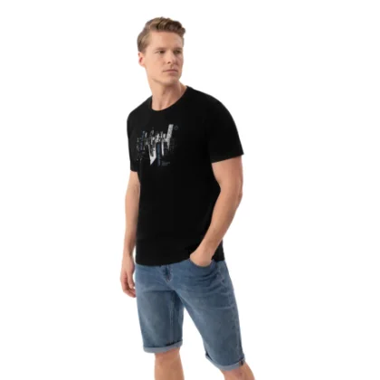 Férfi rövid ujjú póló VOLCANO T-TURF-BLACK