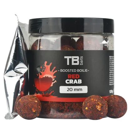 Dipované boilie TB Baits Boosted Red Crab, 120 g priemer 24 mm