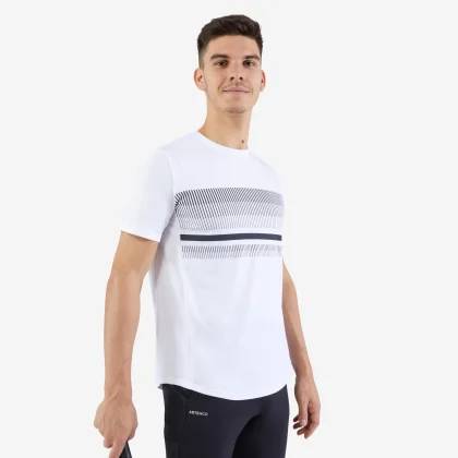 KUIKMA Pánske tenisové tričko Essential s krátkym rukávom biele S