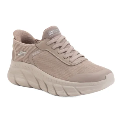 Dámska rekreačná obuv SKECHERS Bobs B Flex Hi Linear Force Slip-Ins W taupe