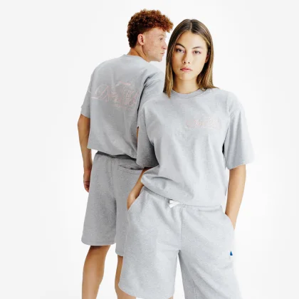DECATHLON Unisex tričko s grafickým dizajnom dymovo sivé S