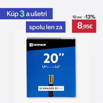 DECATHLON 20'' duša s profilom od 1,90 do 2,20 s ventilom Schrader bez