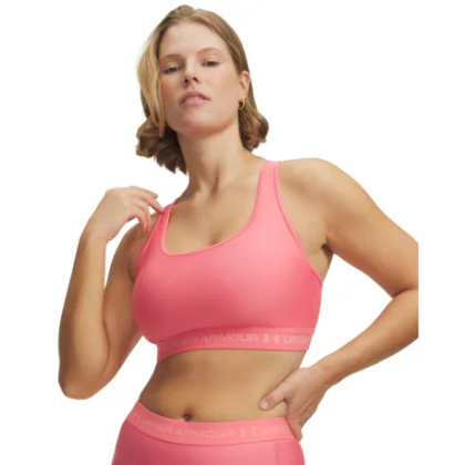 Dámska tréningová športová podprsenka UNDER ARMOUR Crossback Mid Bra-PNK