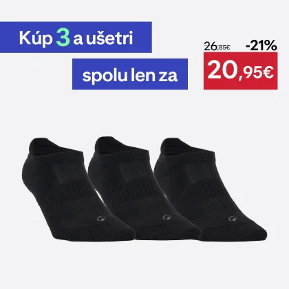 DECATHLON Športové ponožky RS 500 nízke 3 páry čierne 35-38