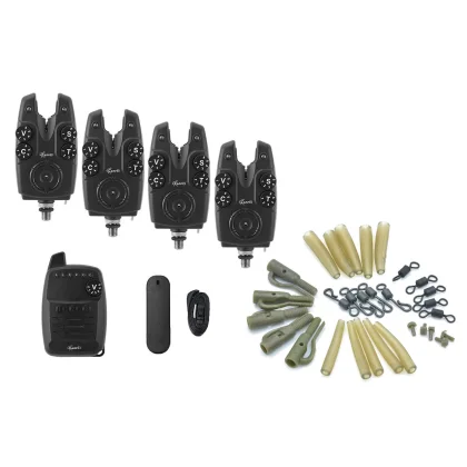 = sada 4 signalizátorov CARPON F6X s príposluchom + Safety Clips Set