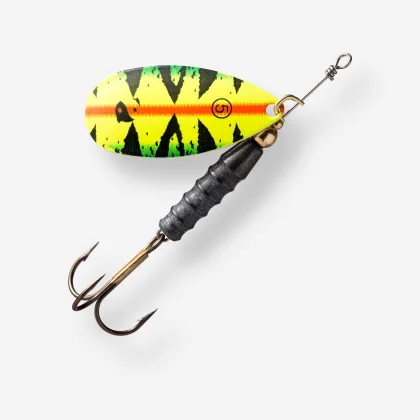 CAPERLAN Rotačný blyskáč na lov dravých rýb Weta + 5 oranžový fluo bez