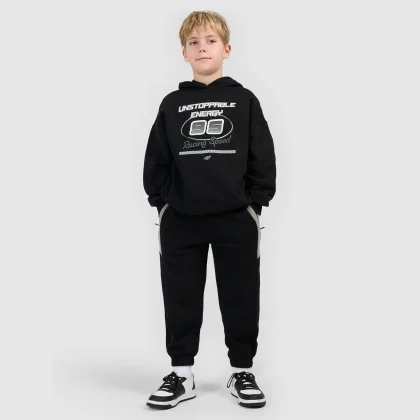 Chlapčenské teplákové jogger nohavice - čierne