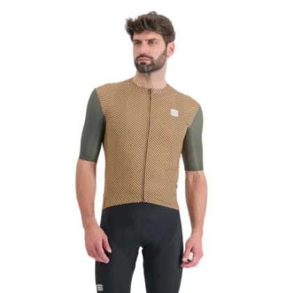 Pánsky cyklistický dres s krátkym rukávom SPORTFUL Checkmate jersey, beetle papaya
