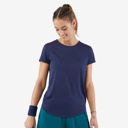 KUIKMA Dámske tenisové tričko Dry Essentiel 100 modré L