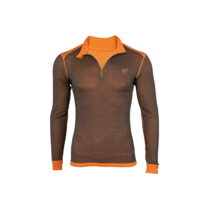 Pánske poľovnícke termoprádlo TETRAO Achillea Gen.II - polo tričko s dlhým rukávom a Merino vlnou 3XL