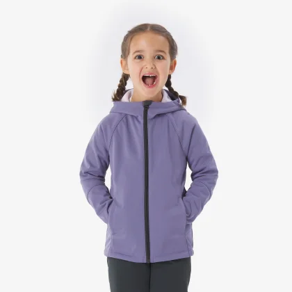 QUECHUA Detská softshellová turistická bunda MH900 2-6 r. fialová 2-3 r (89-95 cm)