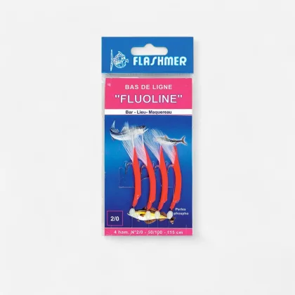 FLASHMER Nadväzec Fluoline so 4 háčikmi č. 2/0 na morský rybolov 2/0