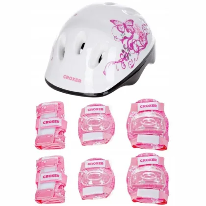 Croxer Silky Fibre pink sada chráničů a přilby