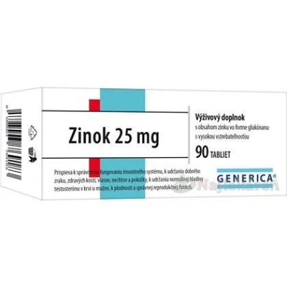 GENERICA Zinok 25 mg tbl 1x90 ks