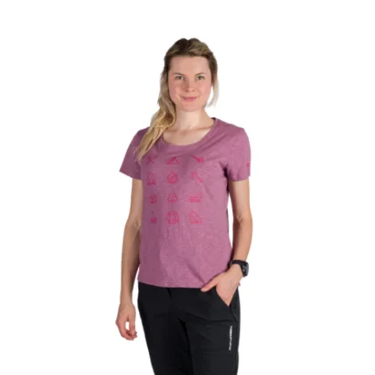 Dámské turistické tričko s krátkým rukávem NORTHFINDER CANDICE-523rosewine