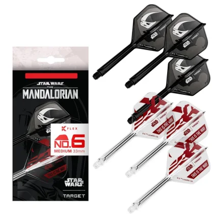 STAR WARS TARGET K-Flex Mandalorian integrované No6 letky a dlhé násadky na šípky 6ks