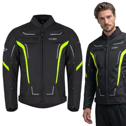 Letná pánska moto bunda W-TEC Mirelio Farba šedo-modro-červená,