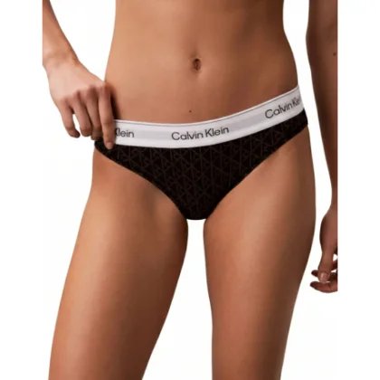 Dámske nohavičky CALVIN KLEIN Bikini Briefs Icon Cotton Modal seamless emblem black ashford gray