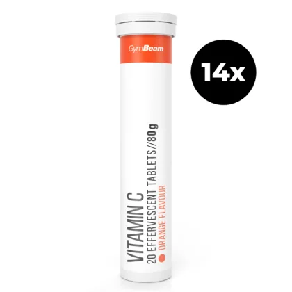 GymBeam Vitamín C 1000 mg šumivý 14 x 20 tab čierne ríbezle