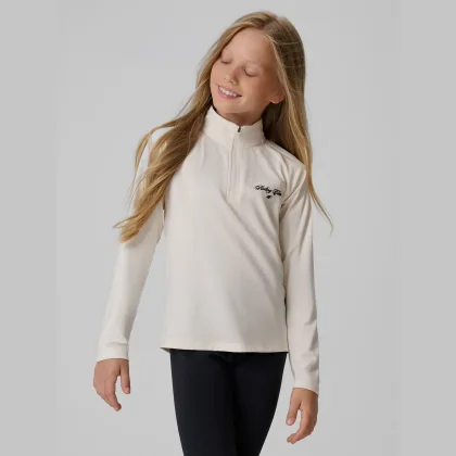 Longsleeve slim s potlačou dievčenský - krémový