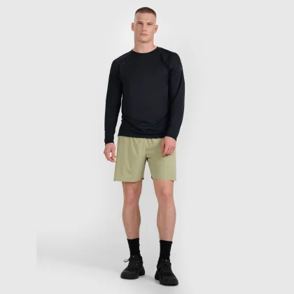 Rýchloschnúce pánske bežecké šortky - olivové/khaki