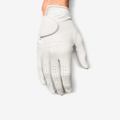 INESIS Pánska golfová rukavica pre ľavákov z cabretta kože Tour 900 biela XL