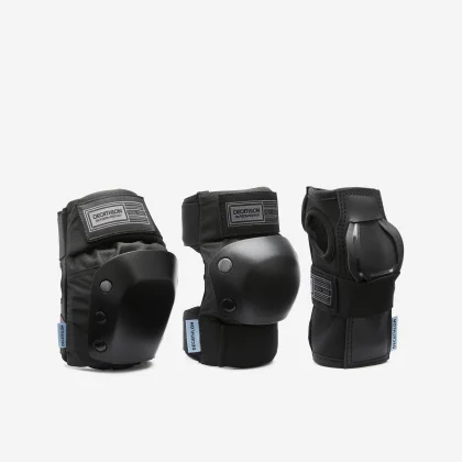 DECATHLON Súprava 3 detských chráničov Pad500 na skateboard čierna XS