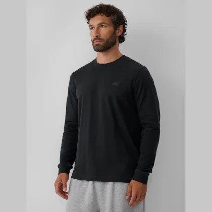 Regular hladký longsleeve pánsky - sivý