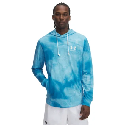 Pánská mikina s kapucí UNDER ARMOUR UA Rival Terry AOP Hood Q1-BLU