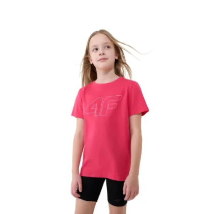 Lány póló rövid ujjú 4F JUNIOR TSHIRT F3004-53S-DARK PINK