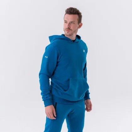 NEBBIA Pánska mikina Pouch Pocket Blue XXLXXL