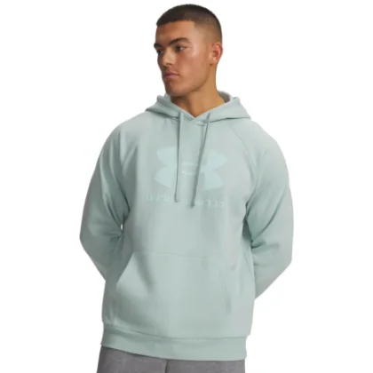 Férfi melegített kapucnis pulóver UNDER ARMOUR UA Rival Fleece Logo HD-BLU