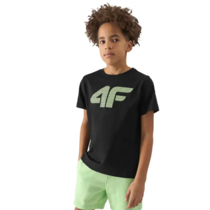Chlapčenské tričko s krátkym rukávom 4F JUNIOR TSHIRT-4FJWSS24TTSHM1115-20S-DEEP BLACK