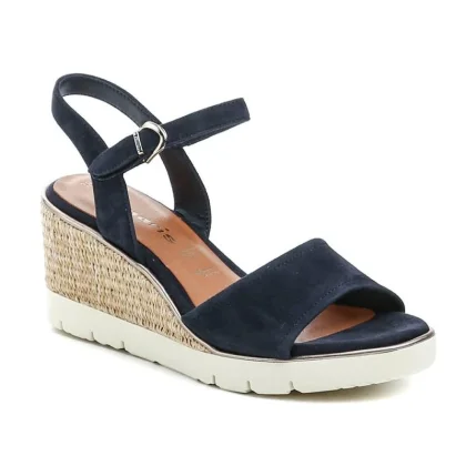 Tamaris 1-28360-44 navy dámské sandály na klínku