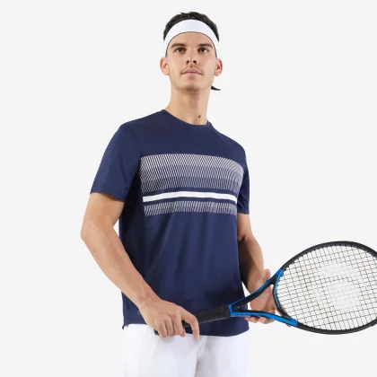 KUIKMA Pánske tenisové tričko Essential s krátkym rukávom tmavomodré 2XL