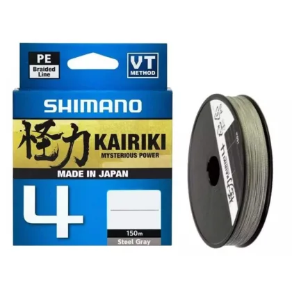 SHIMANO Line Kairiki 4 Steel Gray, 150 m priemer 0,19 mm, nosnosť 11,6 kg