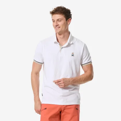 DECATHLON Pánska polokošeľa Sailing 100 na jachting biela S