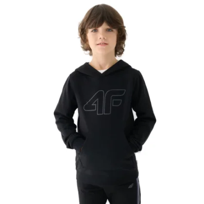 Chlapčenská mikina s kapucňou 4F JUNIOR SWEATSHIRT-JWMM00TSWSM1292-21S-BLACK