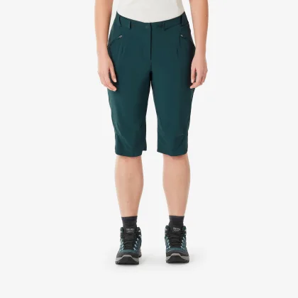 QUECHUA Dámske turistické 3/4 nohavice MH500 zelené XL