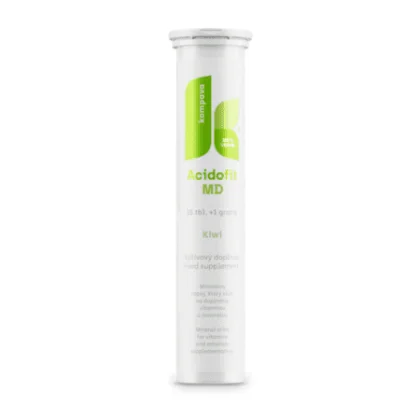 KOMPAVA Acidofit MD kiwi 15 šumivých tabliet + 1 ZADARMO