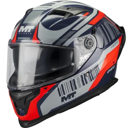 MT Helmets Braker SV Cockpit B5 modro-šedo-červená