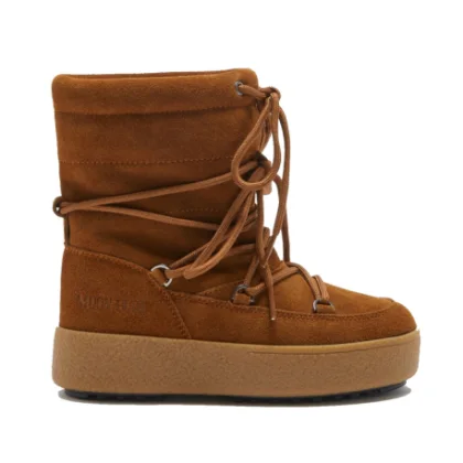 Lány téli bokacsizmák MOON BOOT JTRACK SUEDE, 001 cognac