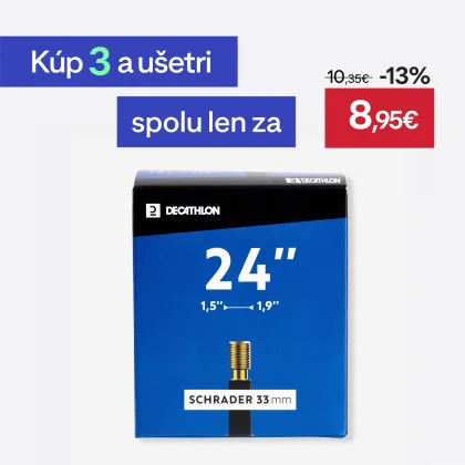 DECATHLON Duša 24 palcov prierez od 1,5 do 1,9 ventil Schrader bez